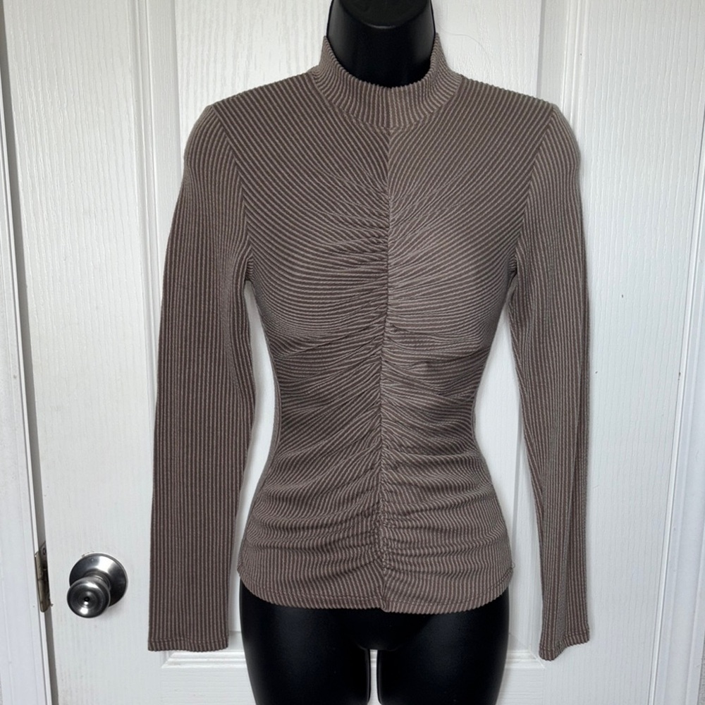 Taupe Ribbed Women's Top